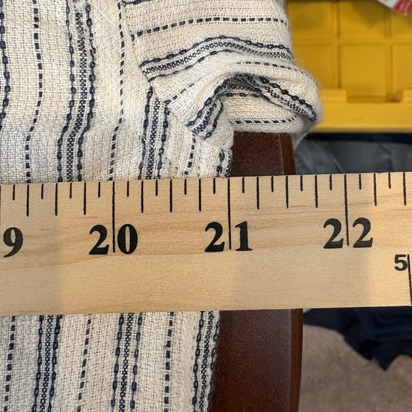 Faherty Linen Santa Cruz Stripe Button Down Sz Women's XS White/blue NWT $158 - Picture 9 of 10